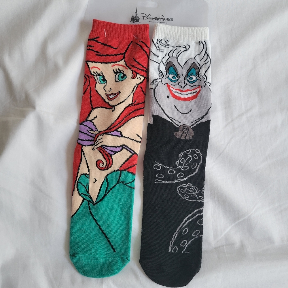 Ursula and Ariel Disney socks